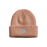 DS icon heavy knit fold beanie - dusty pink